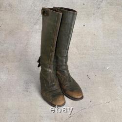 Paul Smith HOMME SEULEMENT Gamme Bottes de Cheval en Cuir Vert 39/8 FABRIQUÉES EN ITALIE