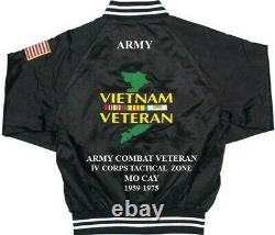Phan Rang Army Combat II Corps Tz Vietnam Brodé Satin Veste (retour Seulement)