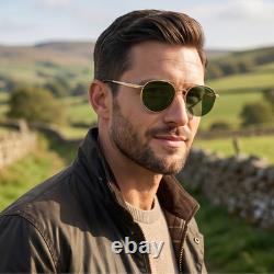 Range Rover RRS101 Lunettes de soleil pour homme design dorées rondes vertes polarisées 51 mm