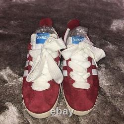 Rare 2005 Adidas Gazelle Red Suede Cities Range Ribbon 80s Trainers 7,5 807833