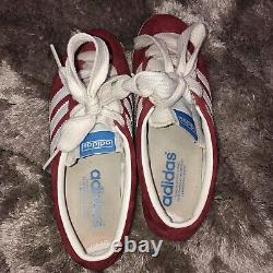 Rare 2005 Adidas Gazelle Red Suede Cities Range Ribbon 80s Trainers 7,5 807833