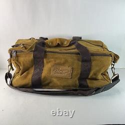 Sac de tir vintage Pro Shooter Range 15 x 7 x 8 Jaune en suède avec poignées et bandoulière