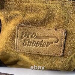 Sac de tir vintage Pro Shooter Range 15 x 7 x 8 Jaune en suède avec poignées et bandoulière