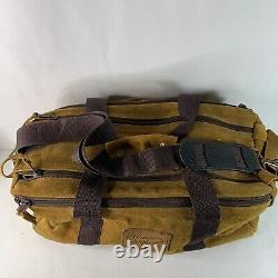 Sac de tir vintage Pro Shooter Range 15 x 7 x 8 Jaune en suède avec poignées et bandoulière