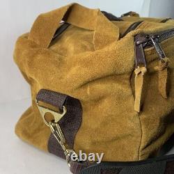 Sac de tir vintage Pro Shooter Range 15 x 7 x 8 Jaune en suède avec poignées et bandoulière