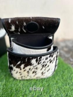 Sac en cuir avec poils de cuir 250+ Magazine avec pochette assortie et ceinture en cuir