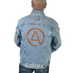 Série télévisée Outer Range Veste Levi's Blue Denim Trucker Crew avec Rock Obsidienne L