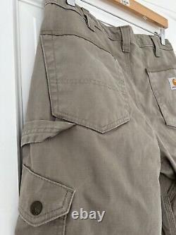 Shorts de travail et de loisirs Cargo Carhartt pour hommes, taille 32, lot de 2 brun, beige avec logo robuste