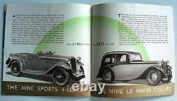 Singer Cars Range Sales Brochure 1937 Bantam Neuf Douze Seize Le Mans