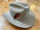 Stetson Beaver Range Cowboy Hat Beige Withred Feathers 4x Hat 58 7 1/4 Nouveau