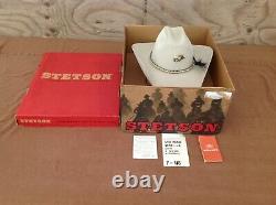 Stetson Cowboy Hat 4x Beaver Fur Felt Silverbelly Range, 7 1/8 Dans La Boîte Originale