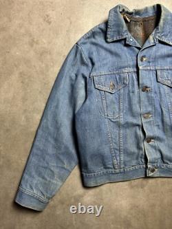 VESTE EN DENIM WRANGLER MARLBORO DES ANNÉES 1970 AVEC GILET EN LAINE TAILLE 44