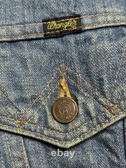 VESTE EN DENIM WRANGLER MARLBORO DES ANNÉES 1970 AVEC GILET EN LAINE TAILLE 44