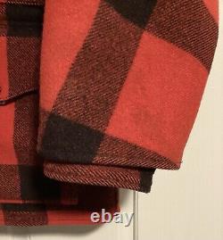 VTG FILSON Double MACKINAW Cape Cruiser-Écossais Rouge-Moyen-Livraison Gratuite-EUC