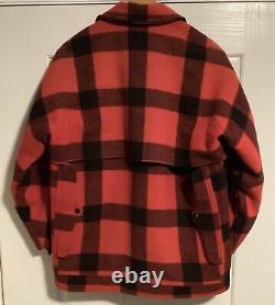 VTG FILSON Double MACKINAW Cape Cruiser-Écossais Rouge-Moyen-Livraison Gratuite-EUC