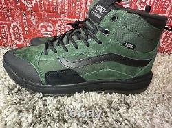 Vans Ultra Range Exo Hi MTE-1 Chaussures de randonnée en daim vert et noir pour hommes, taille 9,5