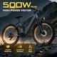 V&eacute;lo &eacute;lectrique 500 W Avec Assistance Au P&eacute;dalage Et Pneus Larges, Autonomie De 58 Km, Tout-terrain