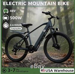Vélo électrique 500 W avec assistance au pédalage et pneus larges, autonomie de 58 km, tout-terrain