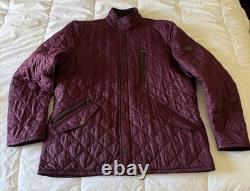 Veste Barbour pour homme rare Powell matelassée bordeaux coupe régulière Range Rover XL