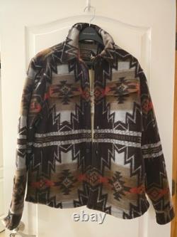 Veste CPO Faherty Doug Good Feather Range à motif aztèque, doublée en polaire, taille M, neuve