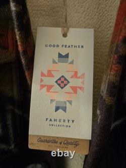Veste CPO Faherty Doug Good Feather Range à motif aztèque, doublée en polaire, taille M, neuve