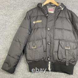 Veste DSQUARED Mountain Range pour homme, taille 48, noire, doudoune matelassée à capuche, bomber ski avec logo
