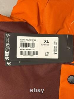 Veste Oakley Range RC 2.0 pour homme, gingembre, à fermeture éclair intégrale, à capuche, imperméable, XL, neuve avec étiquette