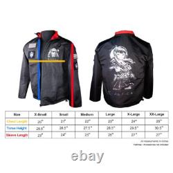 Veste Range pour otakus d’anime, tactique, respirante, noire avec intérieur rouge