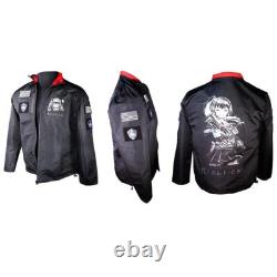 Veste Range pour otakus d’anime, tactique, respirante, noire avec intérieur rouge