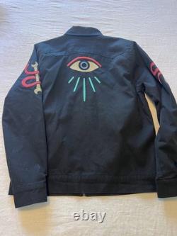 Veste Roark On The Range pour hommes S noire brodée œil soleil western cowboy