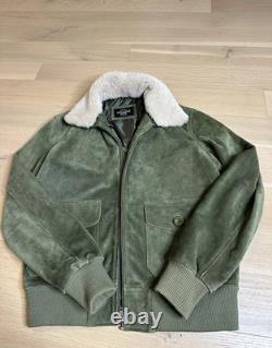 Veste bomber en suède Smart Range pour homme taille L avec col en shearling amovible