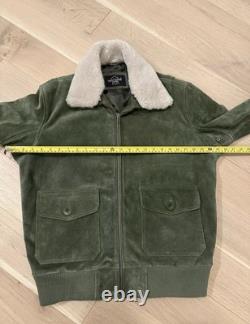 Veste bomber en suède Smart Range pour homme taille L avec col en shearling amovible