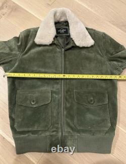 Veste bomber en suède Smart Range pour homme taille L avec col en shearling amovible