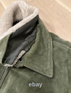 Veste bomber en suède Smart Range pour homme taille L avec col en shearling amovible