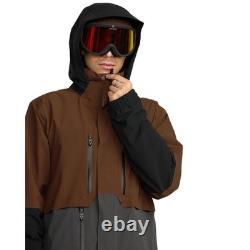 Veste d'hiver pour homme Volcom Range Stretch 30K, marron, grande taille