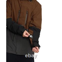 Veste d'hiver pour homme Volcom Range Stretch 30K, marron, grande taille
