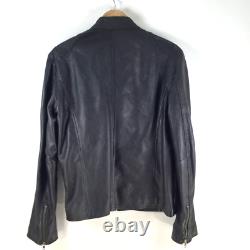 Veste de motard en cuir souple pour homme Smart Range London taille M zip noir 107520