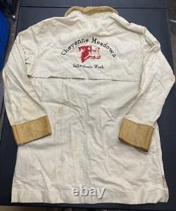 Veste de travail vintage des années 70 en toile de fer et cuir Montana Cheyenne Meadows