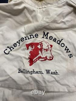 Veste de travail vintage des années 70 en toile de fer et cuir Montana Cheyenne Meadows
