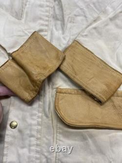 Veste de travail vintage des années 70 en toile de fer et cuir Montana Cheyenne Meadows