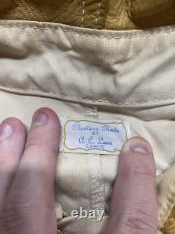 Veste de travail vintage des années 70 en toile de fer et cuir Montana Cheyenne Meadows