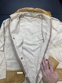 Veste de travail vintage des années 70 en toile de fer et cuir Montana Cheyenne Meadows