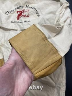 Veste de travail vintage des années 70 en toile de fer et cuir Montana Cheyenne Meadows
