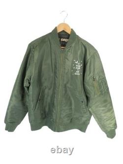 Veste de vol Range MA-1 avec imprimé logo kaki, taille L, homme Qqq