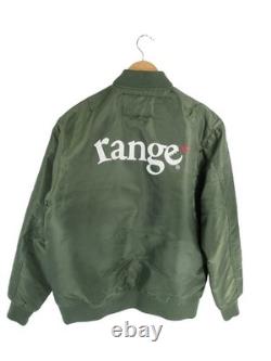 Veste de vol Range MA-1 avec imprimé logo kaki, taille L, homme Qqq