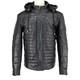 Veste Doudoune En Cuir Techno Moto Smart Range Pour Homme L/xl Noire &agrave; Capuche Matelass&eacute;e