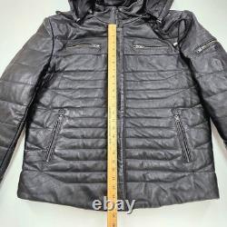 Veste doudoune en cuir Techno Moto Smart Range pour homme L/XL noire à capuche matelassée