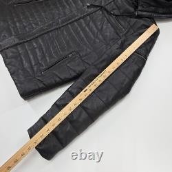 Veste doudoune en cuir Techno Moto Smart Range pour homme L/XL noire à capuche matelassée