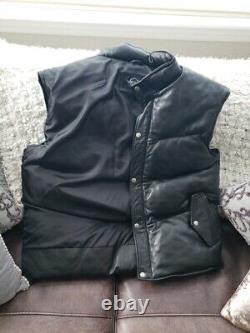 Veste en cuir noir de gamme intelligente style puffy sans défaut 100% cuir