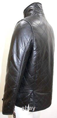 Veste en cuir noir souple de style classique pour motard ajustée par un designer de coiffeur pour hommes